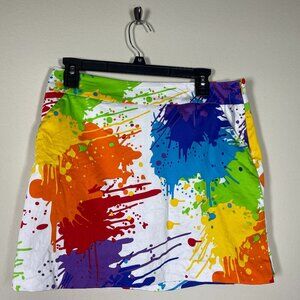 LOUDMOUTH LADIES GOLF Women's Skirt/Skort Paint Splatter Print Colorful Size 6!